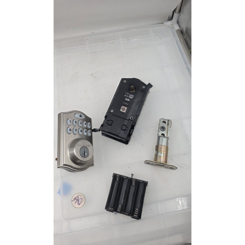 KWIKSET Push Button Electronic Deadbolt: 2 in Door Thick - Max